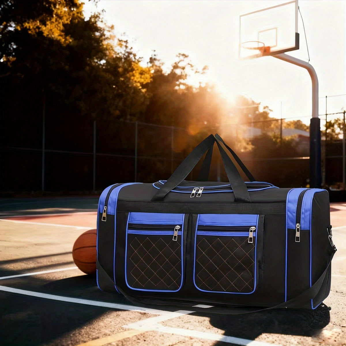 Sac de voyage grande capacité pour hommes et femmes – Sac de sport robuste multi-poches, avec bandoulière réglable et fermeture éclair pour le fitness, les escapades de week-end, les voyages d'affaires et les activités en plein air