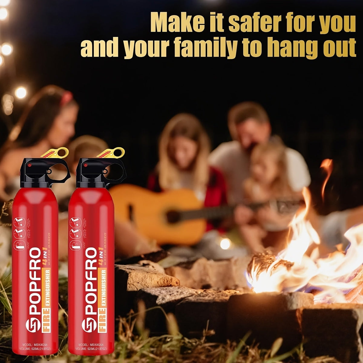 Spray extincteur portable 4-en-1 pour la maison, la cuisine, le garage et la voiture – Conçu pour les feux d'origine électrique, textile et huile, non toxique, facile à nettoyer, dispositif de sécurité incendie mural