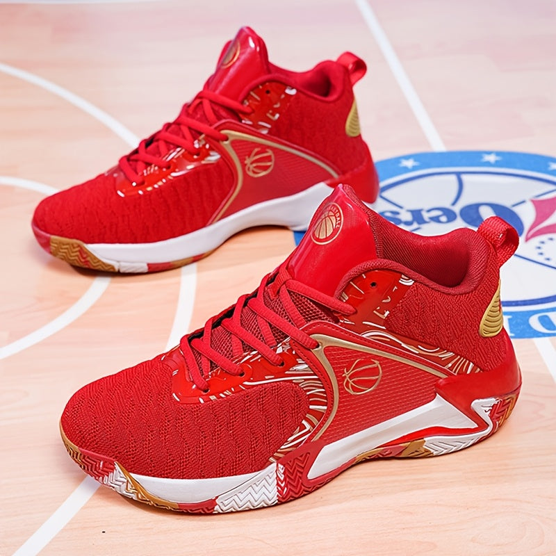 Chaussures de basket-ball montantes pour hommes, semelle en caoutchouc antidérapante, baskets à lacets respirantes pour hommes, chaussures de sport durables pour la course, 3 couleurs, tailles US 6,5-13,5, soutien de la cheville avec amorti