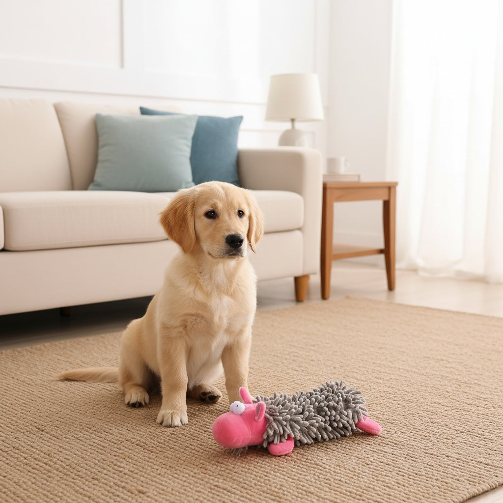 Lot de 6 jouets en peluche grinçants pour chien avec bruit de papier froissé – Jouets interactifs doux et résistants pour petits et moyens chiens, dressage de chiots, jeu en autonomie et complicité avec l'animal