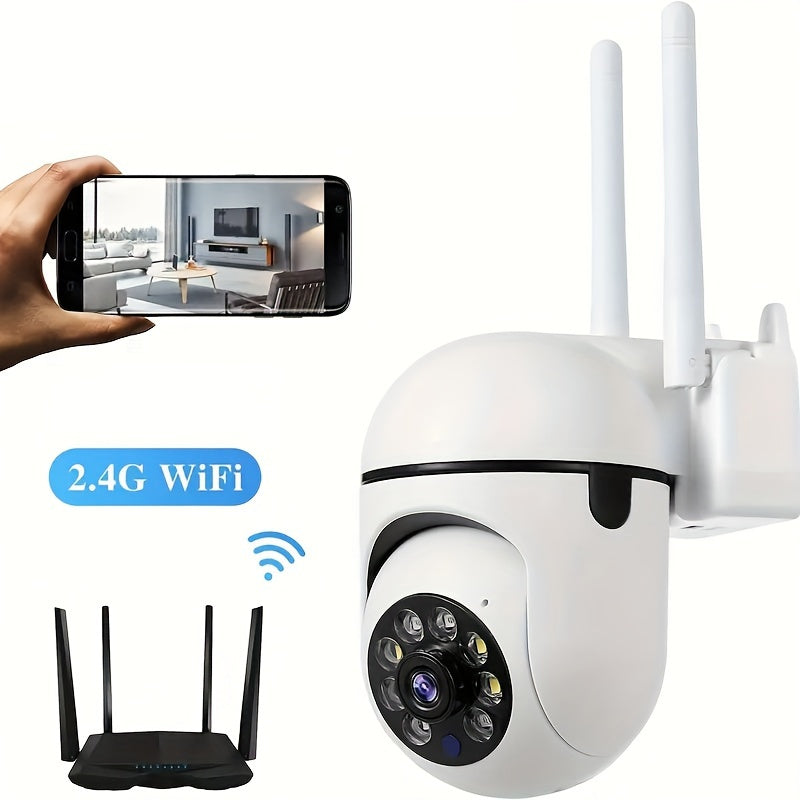 Lot de 2 caméras de sécurité WiFi 3MP Full HD - Vision nocturne, audio bidirectionnel, détection de mouvement et alertes en temps réel, caméra de surveillance étanche IP54 pour intérieur/extérieur avec accès à distance via application et USB