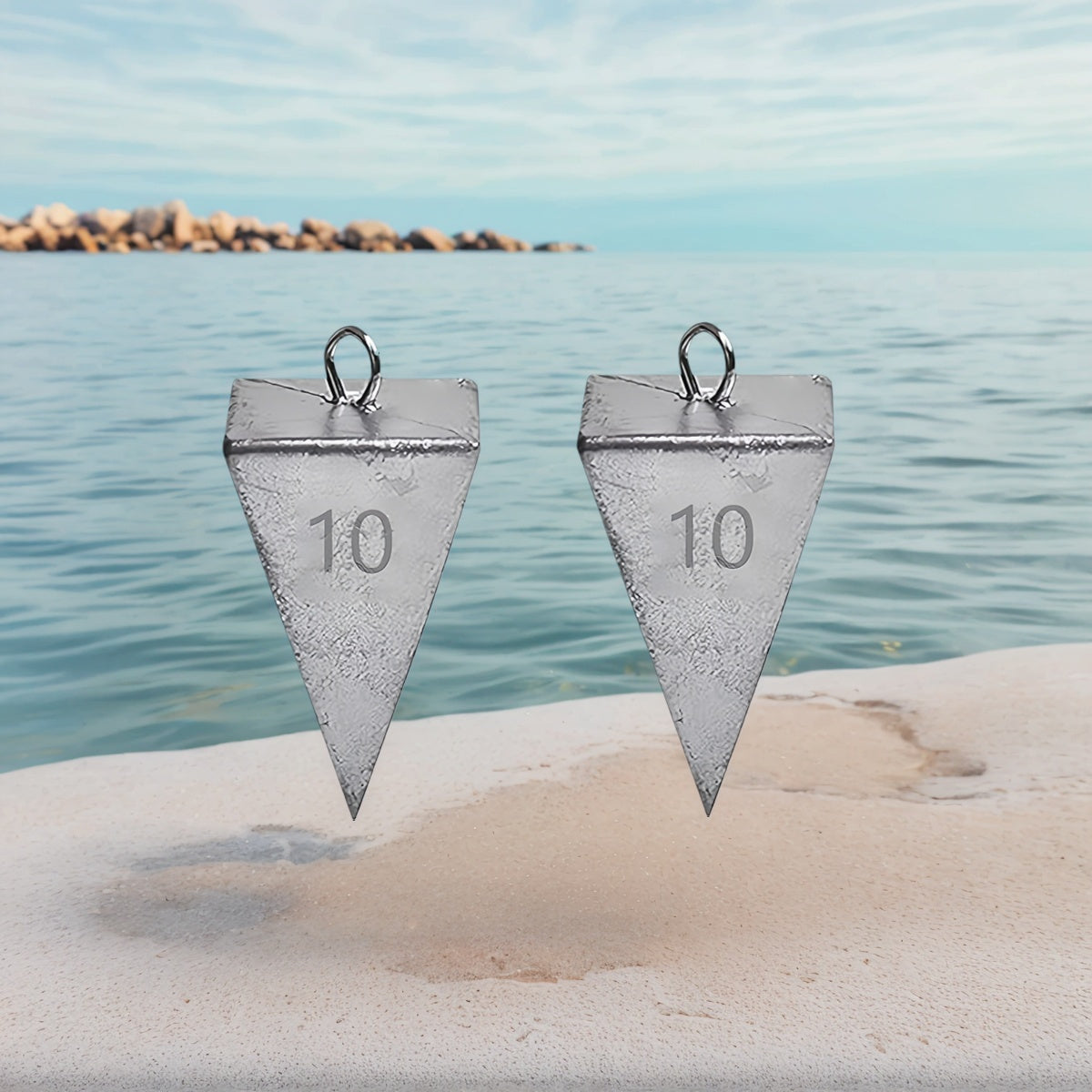 Plombs pyramides pour la pêche – Poids pour la pêche en surfcasting en eau douce et salée, excellente tenue dans le courant, tailles de 1 oz à 10 oz, lot de pêche polyvalent pour pompano, bar, tambour et plus