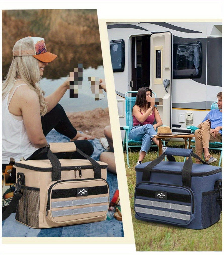 Sac isotherme grande capacité, étanche et portable pour pique-nique, camping, plage et déjeuner, sac isotherme souple et résistant avec isolation épaisse - Noir, bleu marine, gris, kaki