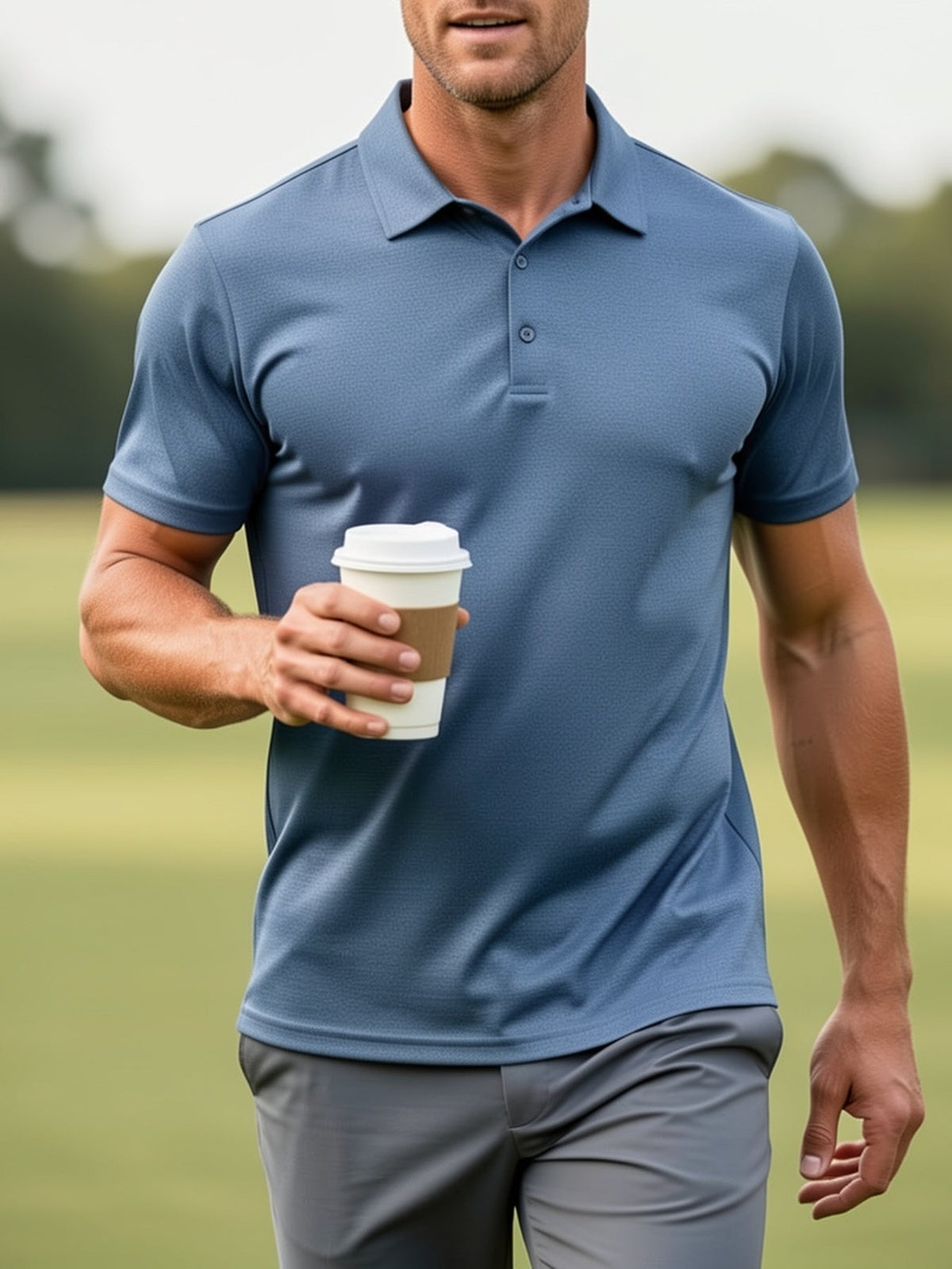 Lot de 5 polos pour homme – Chemise de golf à manches courtes, respirante et performante – T-shirt à col athlétique décontracté pour homme, tailles S-XXL