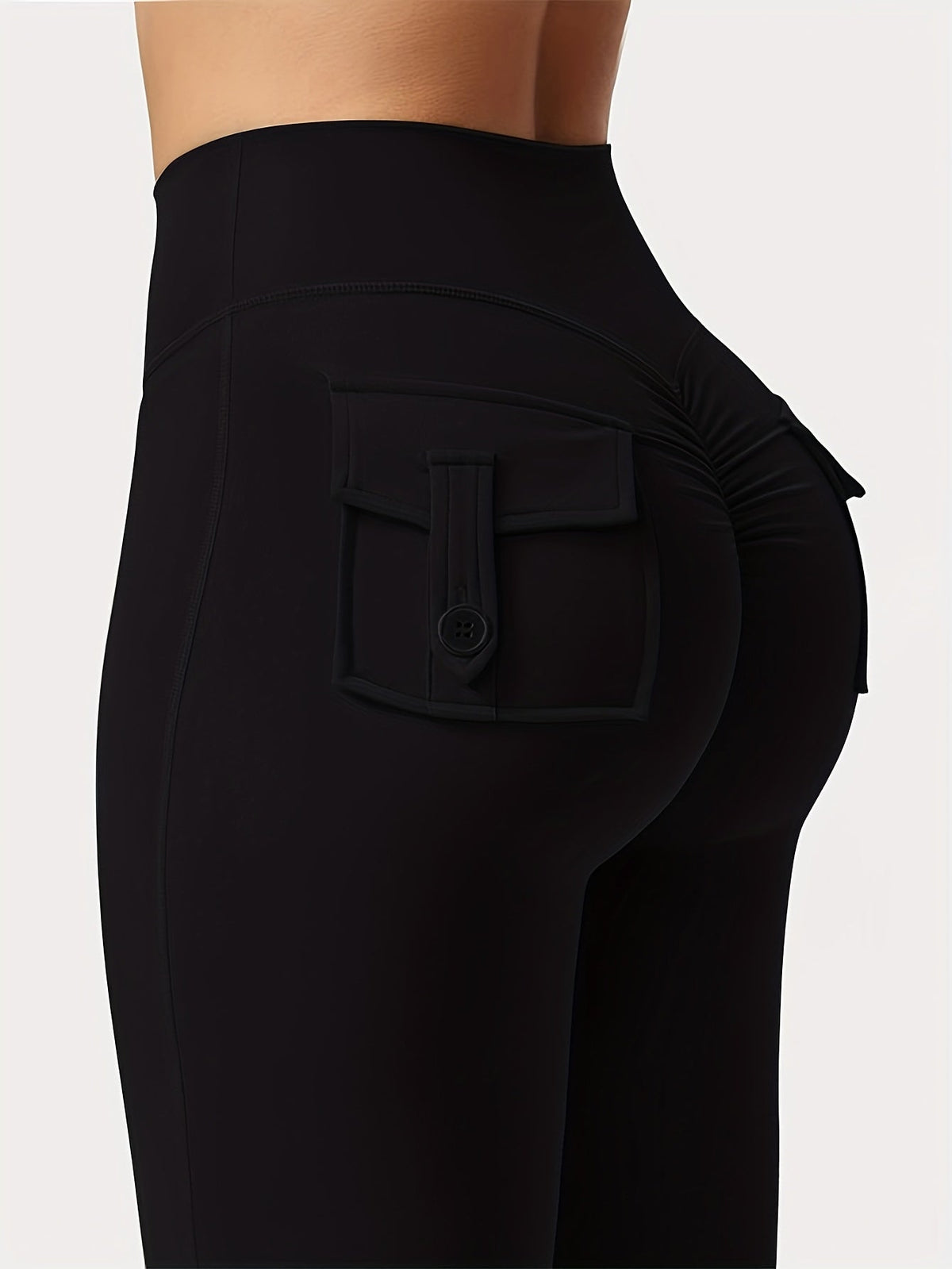 Lot de 3 pantalons évasés taille haute pour femmes – Leggings cargo de sport décontractés, gainants, galbants et séchage rapide, coupe longue, noir, gris, vert