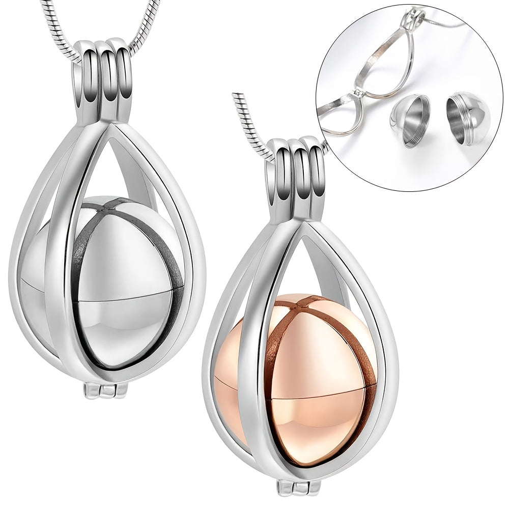 Collier commémoratif en forme de goutte d'eau pour cendres - Pendentif funéraire en acier inoxydable pour cendres humaines ou d'animaux, cheveux, parfum ou sable, bijou de deuil pour la perte d'un être cher ou d'un animal de compagnie