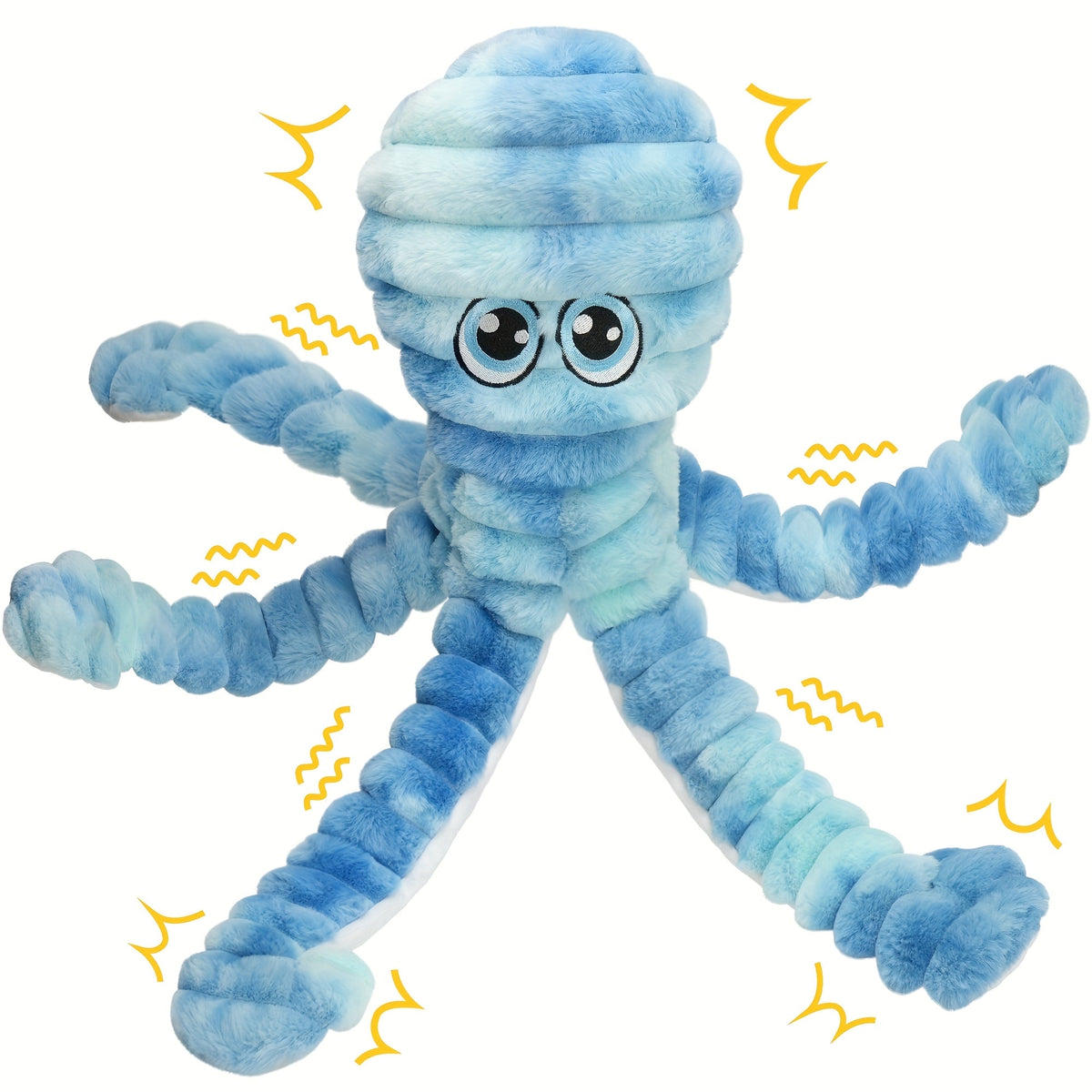 Jouet pour chien en peluche poulpe couineur – Jouet interactif à mâcher pour chiots et chiens, jouet animal doux pour le nettoyage des dents, idéal pour les races de petite, moyenne et grande taille, cadeau mignon, 5 couleurs