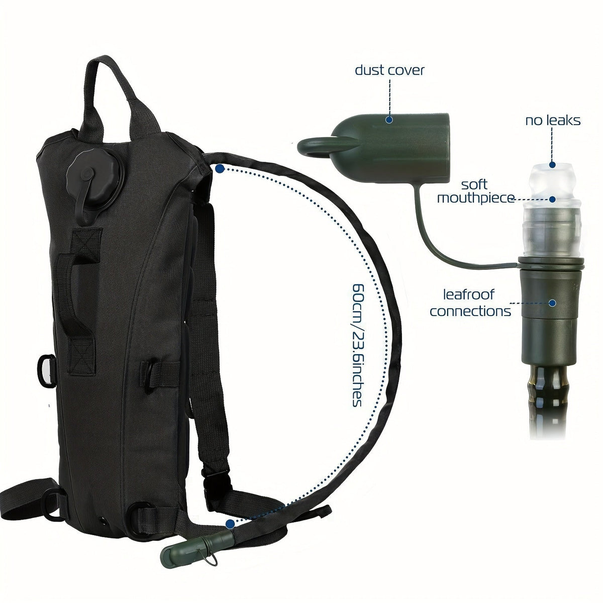 Sac d'hydratation avec poche à eau de 3 L – Sac à dos de randonnée léger avec réservoir ajustable pour hommes et femmes, gilet pour la course, la randonnée, le vélo, l'escalade et le camping