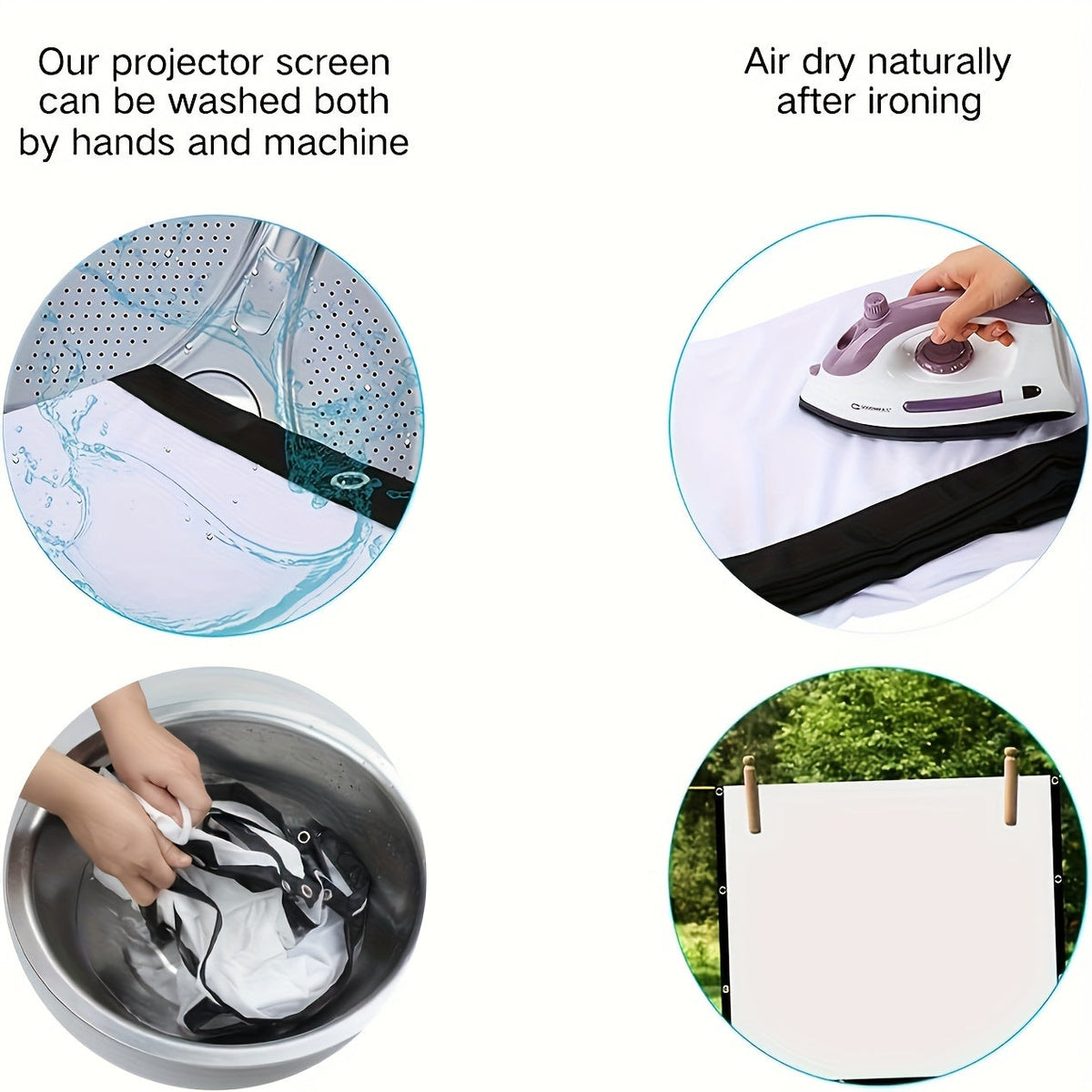 Écran de projection portable 100 pouces 4K HD 16:9 – Écran de cinéma pliable anti-plis pour intérieur et extérieur, angle de vision large 160° à projection double face pour home cinéma, camping, fêtes et présentations