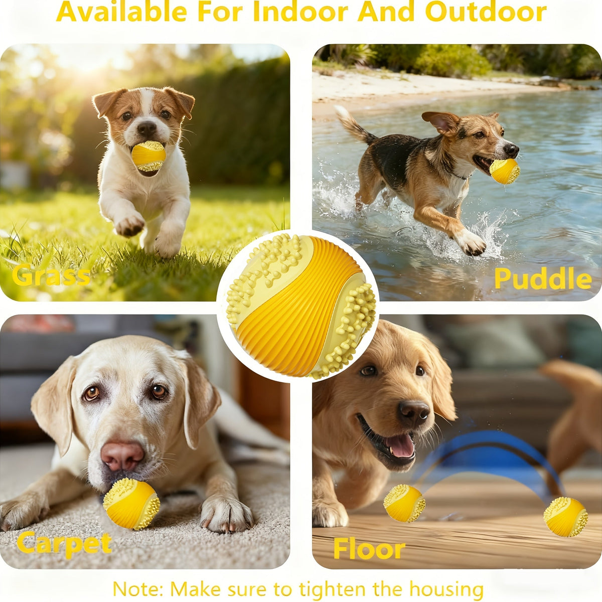 Balle de jeu indestructible pour chiens mâcheurs agressifs – Balle à mâcher en caoutchouc TPR résistant et sonore avec rainures de nettoyage dentaire, jouet interactif à rapporter pour chiens de petites, moyennes et grandes races (Orange et Bleu)