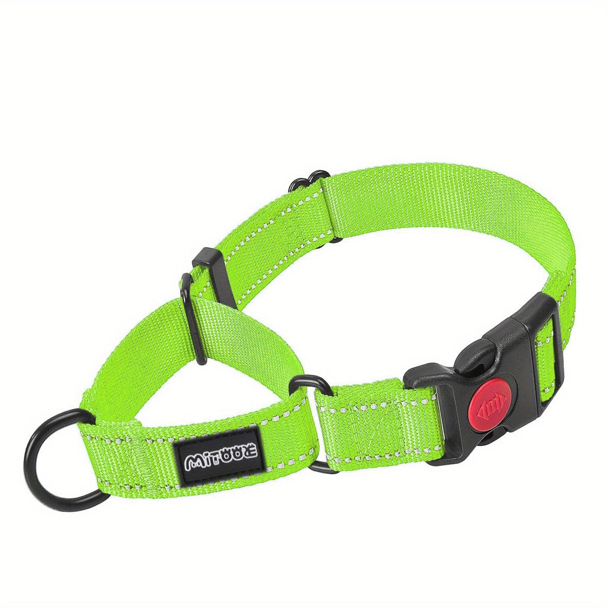 Collier pour chien réfléchissant avec boucle de sécurité verrouillable - 2,5 cm de large, réglable pour chiens de petite, moyenne et grande taille, collier de dressage avec visibilité nocturne