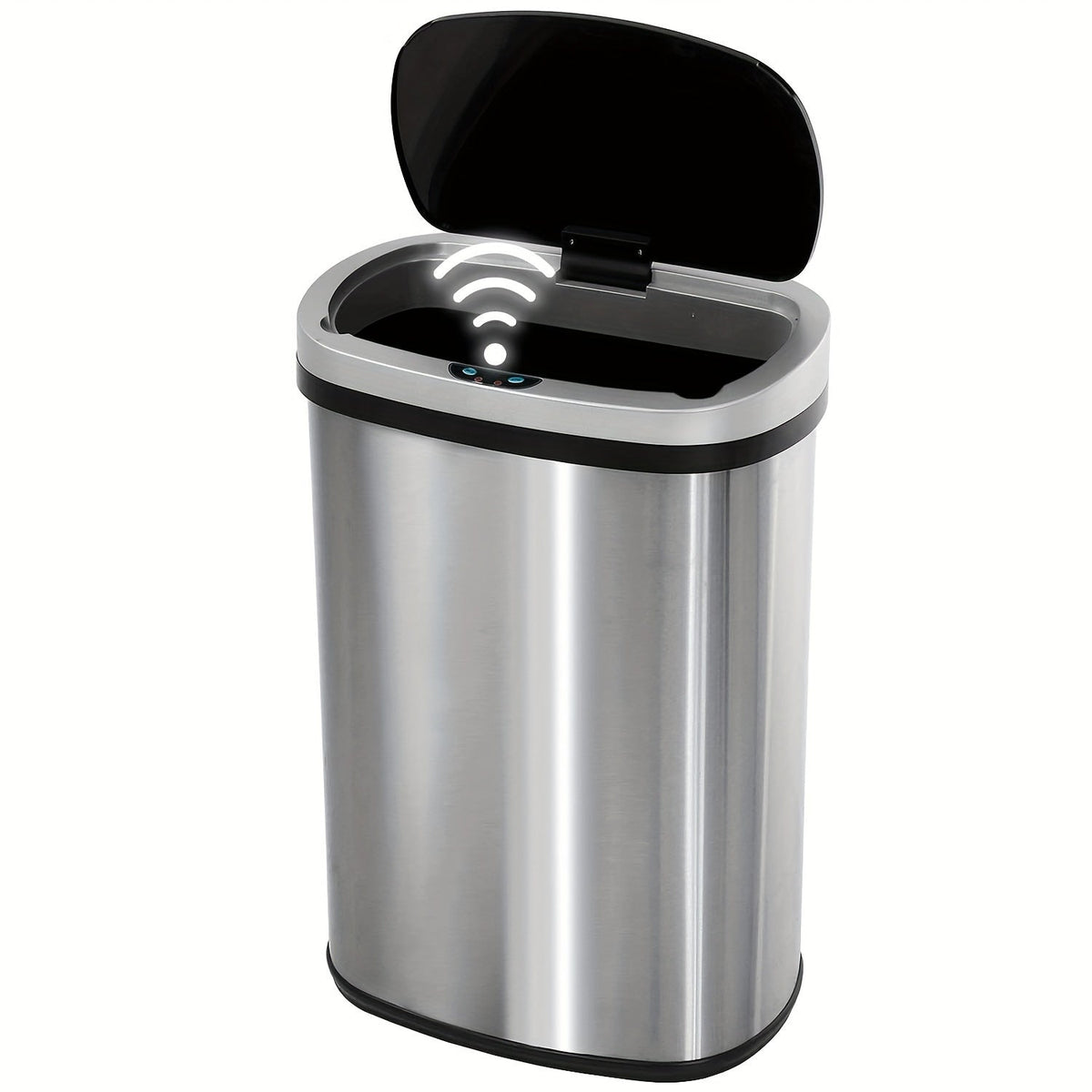 Poubelle automatique sans contact de 50 L (13 gallons) avec détecteur de mouvement, en acier inoxydable et plastique, pour cuisine, bureau, chambre et salon
