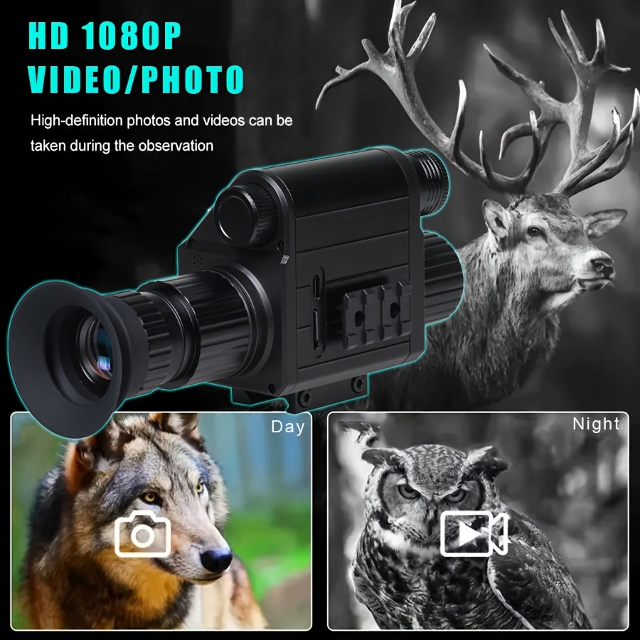 Lunette de vision nocturne numérique pour la chasse – Monoculaire infrarouge, zoom 5x, enregistrement vidéo HD 1080p, carte TF 32 Go et batterie 2600 mAh, réticule intégré pour la chasse, le camping et l'aventure en pleine nature