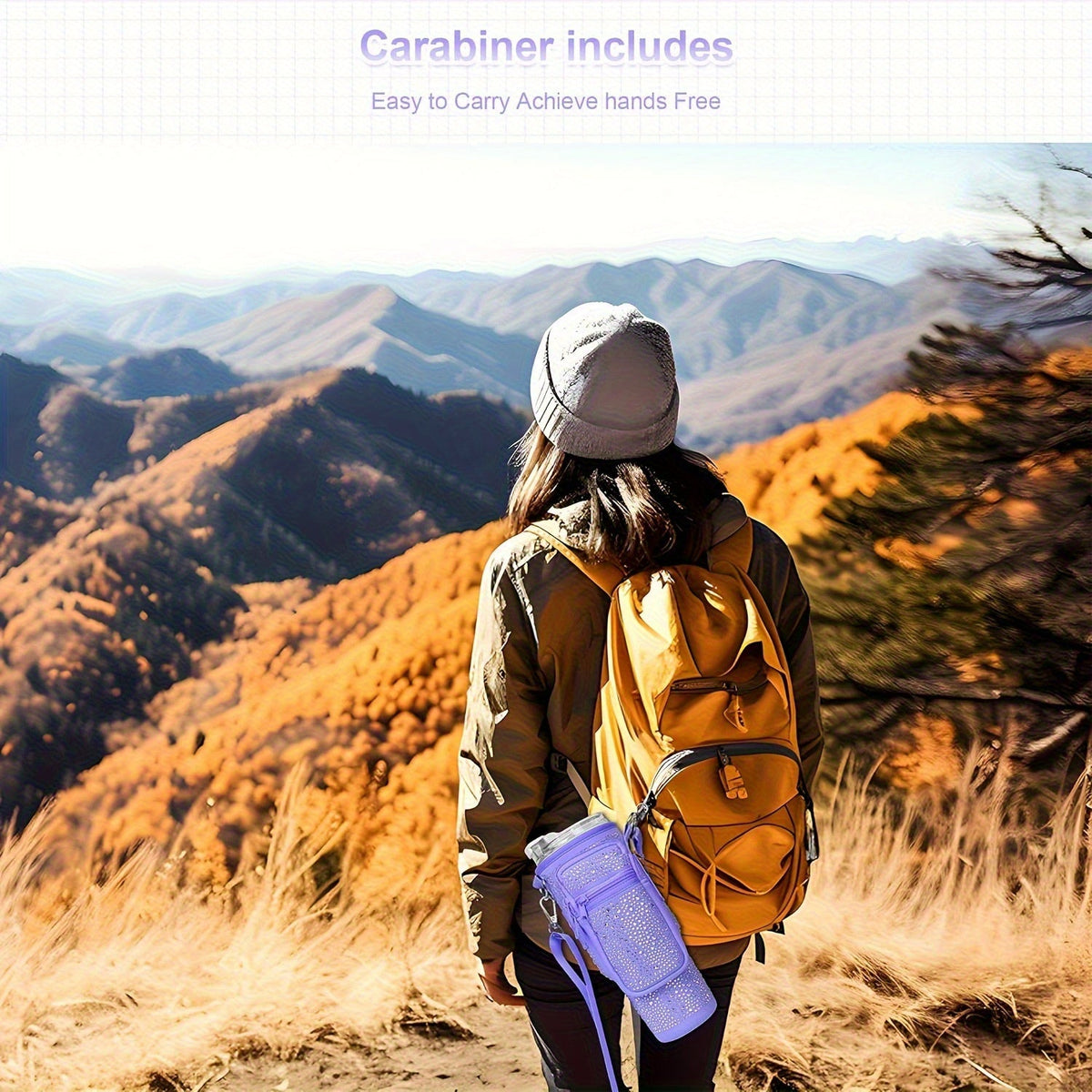 Sac porte-gobelet en néoprène avec poche pour téléphone et bandoulière réglable – Compatible avec les gobelets de 30 et 40 oz, porte-bouteille à clip pour la randonnée, le camping et les sports de plein air, 4 couleurs