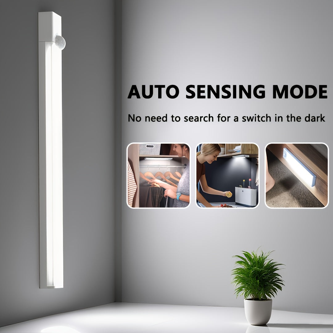 Lampe de placard LED à détecteur de mouvement rechargeable par USB – Éclairage intelligent sans fil sous meuble, intensité réglable 3 niveaux, veilleuse pour cuisine, chambre, placard, escaliers, couloir – Lot de 6 ou 3