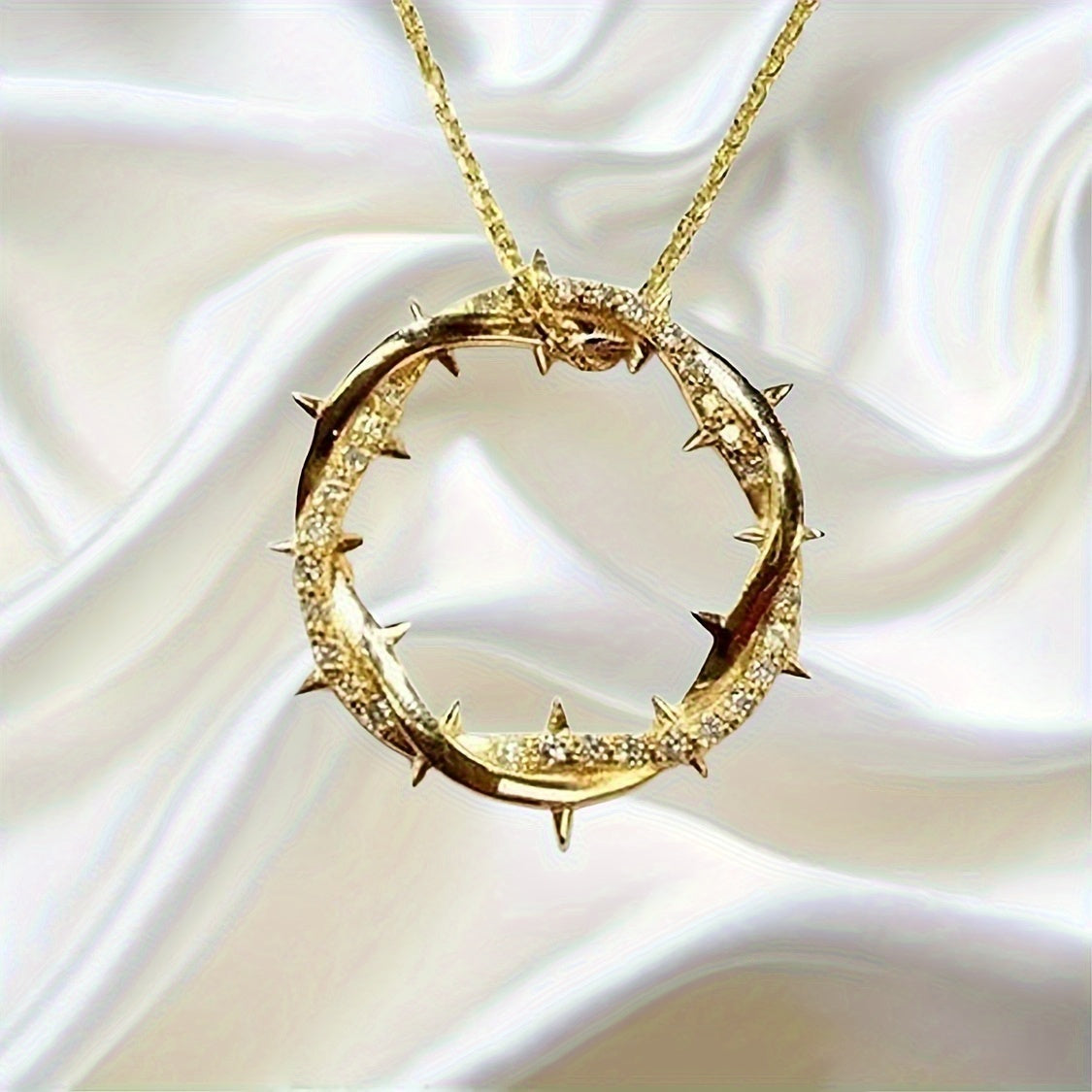 Pendentif bague « épine » en argent sterling 925 avec moissanite de 1 carat – Collier à breloque en pierre précieuse étincelante style vintage pour le quotidien et les fêtes, boîte-cadeau incluse, parfait pour la Saint-Valentin et les fêtes
