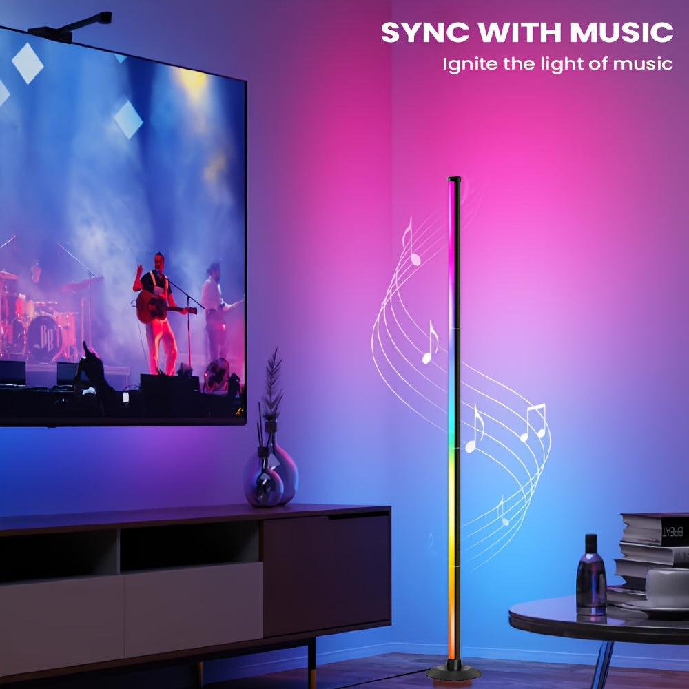 Lampadaire LED intelligent RGBIC avec application et télécommande, éclairage d'ambiance à changement de couleur pour salon, chambre, salle de jeux, bureau, décoration intérieure, cadeau d'anniversaire ou de Noël