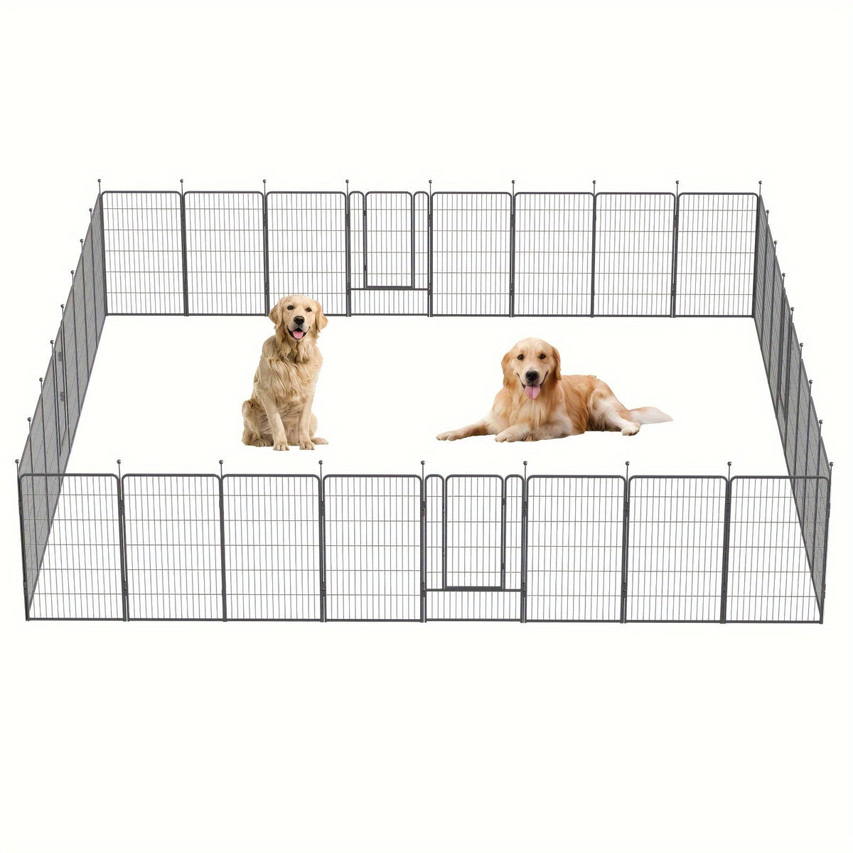 Parc pour chien extérieur, 8 panneaux, 32 pouces, finition martelée – Enclos de jardin pré-assemblé pour chiens de petite à moyenne taille, barrière de jardin, enclos extensible pour animaux