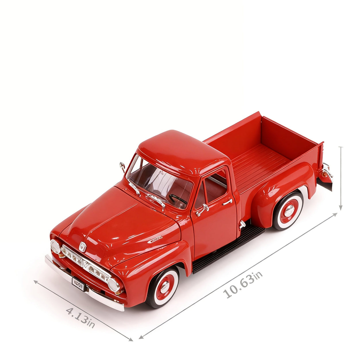 Modèle réduit de camionnette Ford F-100 1953 à l'échelle 1/18 en alliage de zinc - Intérieur détaillé, roues rotatives, présentoir en acrylique | Cadeau de collection de camion classique pour les passionnés de voitures, fête des pères, Noël, anniversaire