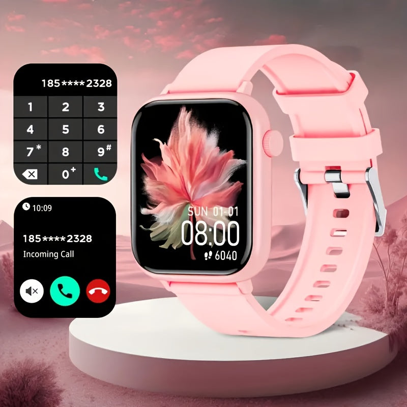 Montre intelligente pour hommes et femmes, étanche IP68, écran tactile complet de 1,83 pouce – Appels et messages sans fil, podomètre, suivi de fitness, compatible iPhone et Android, 6 options de couleur