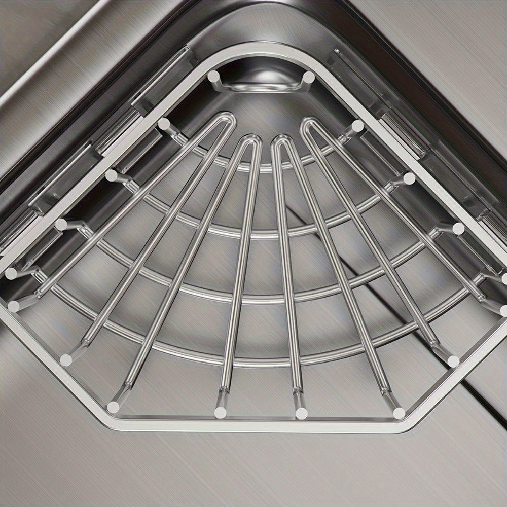 Organisateur d'évier de cuisine en acier inoxydable – Égouttoir à suspendre au robinet, porte-éponge gain de place pour éponge, brosse, torchon et éponges à récurer, résistant à la rouille, organisateur de comptoir de cuisine et de salle de bain