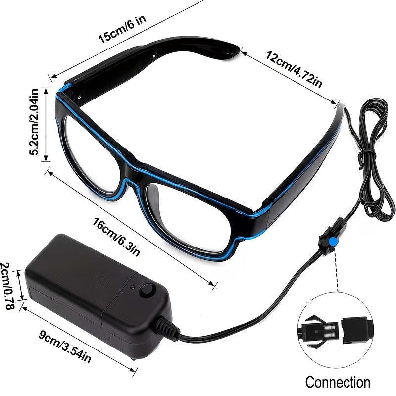 Lunettes LED lumineuses et colorées, lunettes de fête néon fluorescentes multicolores pour Halloween, Noël, festival EDM, rave, cosplay et carnaval