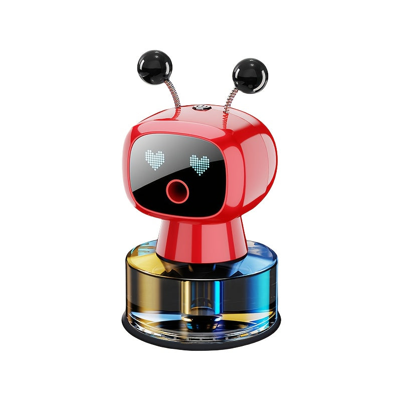 Désodorisant pour voiture robot intelligent, rechargeable par USB, pulvérisation automatique, écran d'expression IA, diffuseur de parfum automatique réglable sur 4 niveaux, décoration de voiture, cadeau