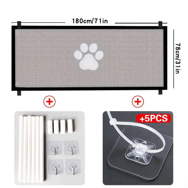 Barrière de sécurité pliable et portable pour animaux – Filet d'isolation en maille pliable pour portes intérieures, escaliers et pièces, disponible en petites et grandes tailles