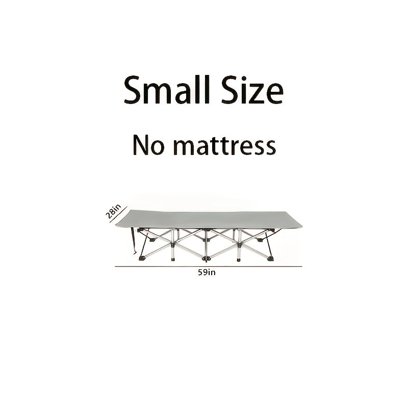 Lit de camp pliant portatif pour adultes - Tissu Oxford double épaisseur, très résistant 225/270/320 kg, lit de camping extérieur pliable avec sac de transport pour la plage, la sieste, les voyages, noir et gris