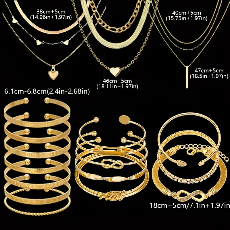 Parure de bijoux bohème pour femme 37-87 pièces – boucles d'oreilles, colliers, bagues et bracelets avec cœurs, torsades et papillons, style bohème minimaliste, ensemble multi-éléments pour le quotidien, les fêtes et les vacances
