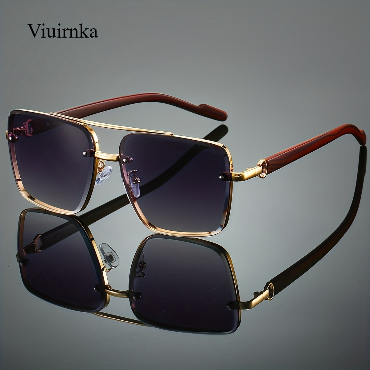 Lunettes de soleil rétro carrées effet bois pour hommes et femmes – Verres dégradés AC anti-UV400, monture légère en polycarbonate, 7 coloris au choix, lunettes de style urbain vintage pour la conduite, les voyages et le quotidien