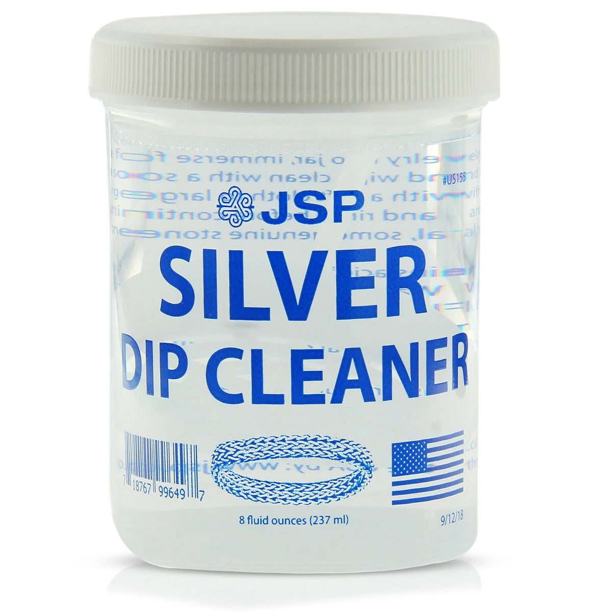 Nettoyant pour argent sterling et éliminateur de ternissure JSP, 236 ml (8 oz) – Solution de nettoyage pour bijoux en argent 925 et 999 avec panier d'immersion et chiffon en microfibre, redonne de l'éclat à l'argent, à l'or et aux métaux précieux