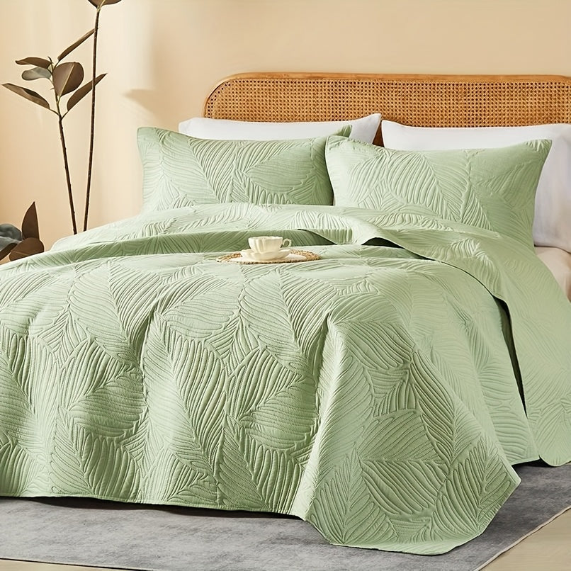 Ensemble de courtepointe d'été rafraîchissante 2-3 pièces, couvre-lit en microfibre légère et respirante – Couvre-lit au motif de pièces moderne, format simple, grand ou très grand, toutes saisons, choix de couleurs, cadeau de vacances pour la famille