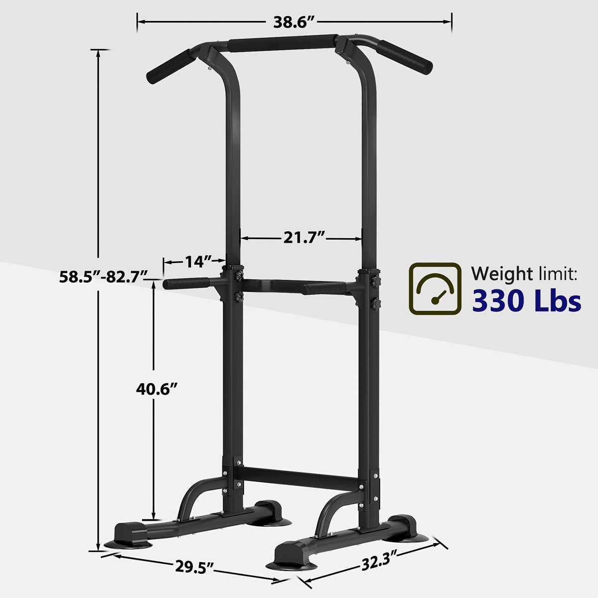 Station de musculation avec barre de traction, 10 hauteurs réglables, capacité de 150 kg, entraînement complet du corps pour salle de sport à domicile – Rose Noir Rouge Jaune Bleu Orange Vert