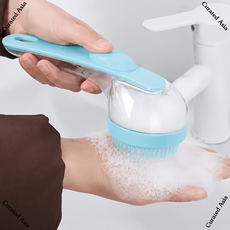 Kit de brosse de bain pour chien 2 pièces - Distributeur de shampoing en silicone souple et brosse à dents à doigt pour chats et chiens, brosse de bain de massage pour poils longs et courts, poils doux et délicats, cadeau de toilettage pour animaux