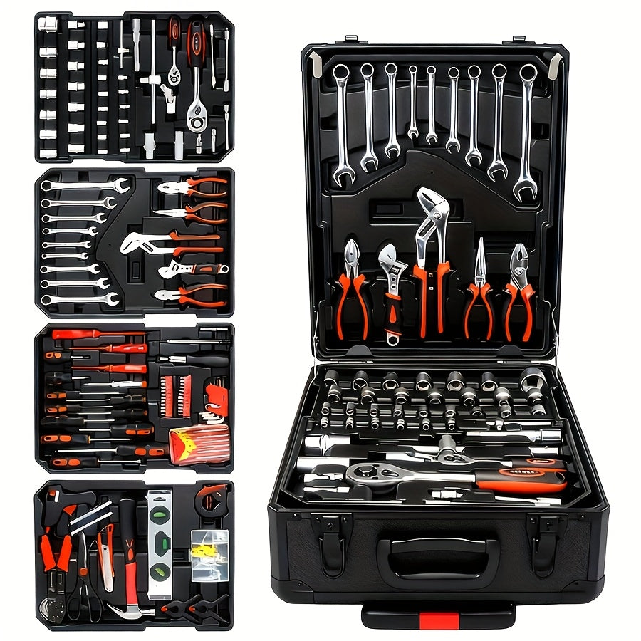 Ensemble d'outils professionnels de 52 pièces - Acier au chrome-vanadium, boîte à outils portable pour réparations domestiques et automobiles, kit d'outils à main multifonction pour passionnés et professionnels, cadeau idéal pour homme