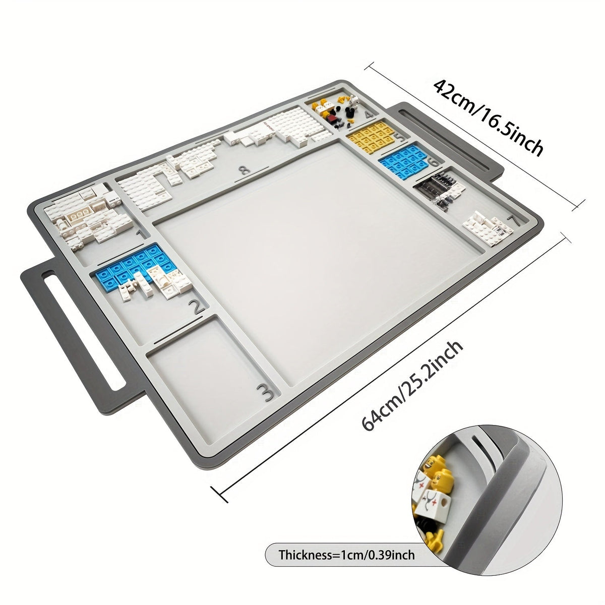 Plateau de tri pour briques de construction avec compartiments numérotés, organisateur pour trier, étiqueter et ranger vos briques LEGO pour construire plus vite et plus intelligemment, plusieurs couleurs disponibles