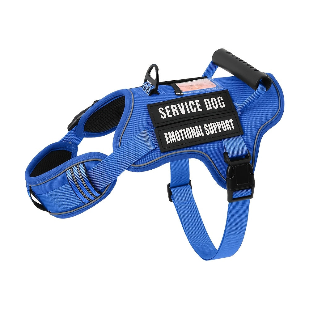Harnais tactique MOLLE pour chien – Gilet réfléchissant réglable anti-traction pour animal de compagnie avec poignée de contrôle, harnais de dressage pour chien d'assistance, pour une promenade facile sans tirer ni s'étouffer