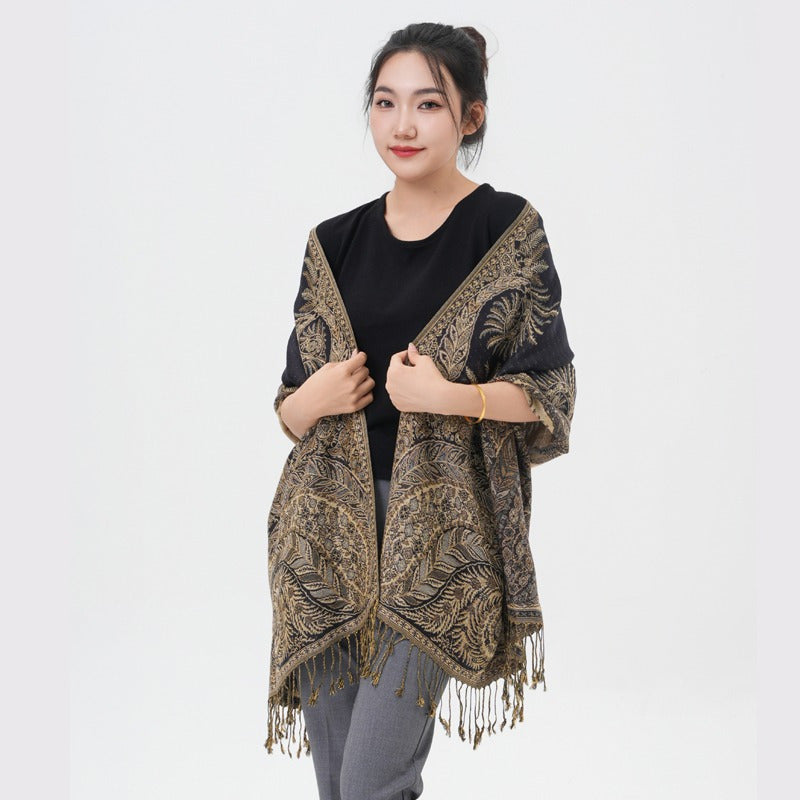 Écharpe pashmina à motif cachemire « queue de phénix » – Châle enveloppant épais et chaud pour femme, tissu doux et luxueux disponible en 17 couleurs éclatantes, polyvalent pour les événements formels, le quotidien et les cadeaux