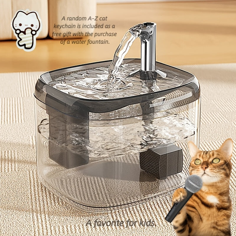 Fontaine à eau pour chat ultra silencieuse USB – Distributeur d'eau intelligent pour animaux à circulation entièrement automatique, sans pile, disponible en gris, blanc et jaune