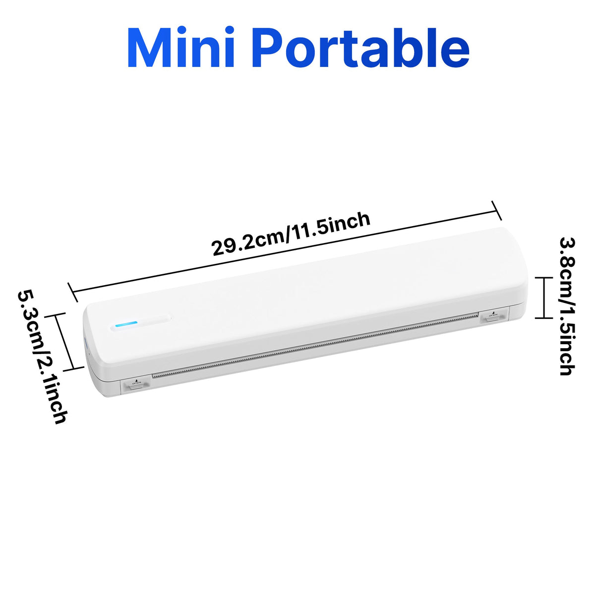 Imprimante thermique portable sans fil A4 sans encre – Imprimante de voyage compacte pour iPhone, Android et ordinateur portable – Compatible avec papier plié, rouleau et papier transfert de tatouage – Maison, bureau, école