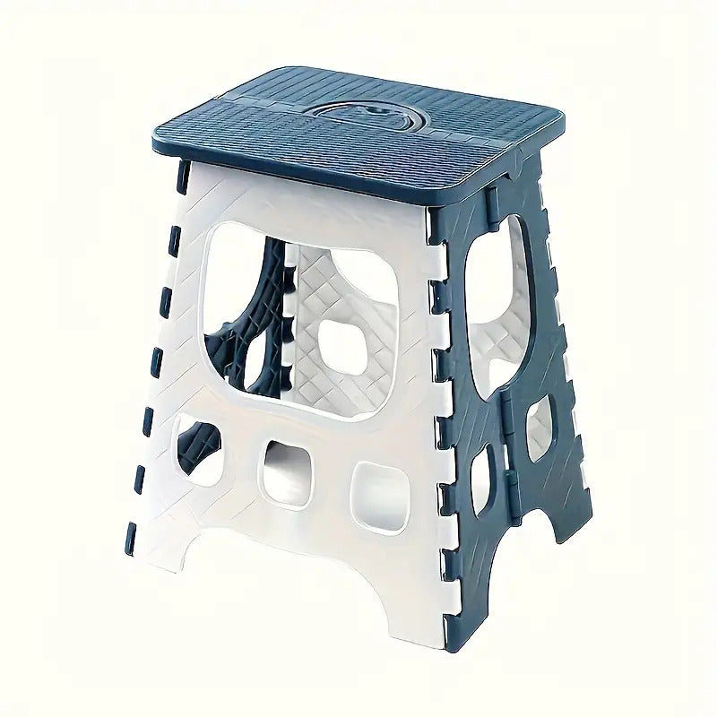 Tabouret de camping portable – Siège ovale léger en polypropylène PP pour usage intérieur et extérieur, randonnée, pêche, pique-nique, plage, design compact pliable, bleu foncé, excellente idée cadeau
