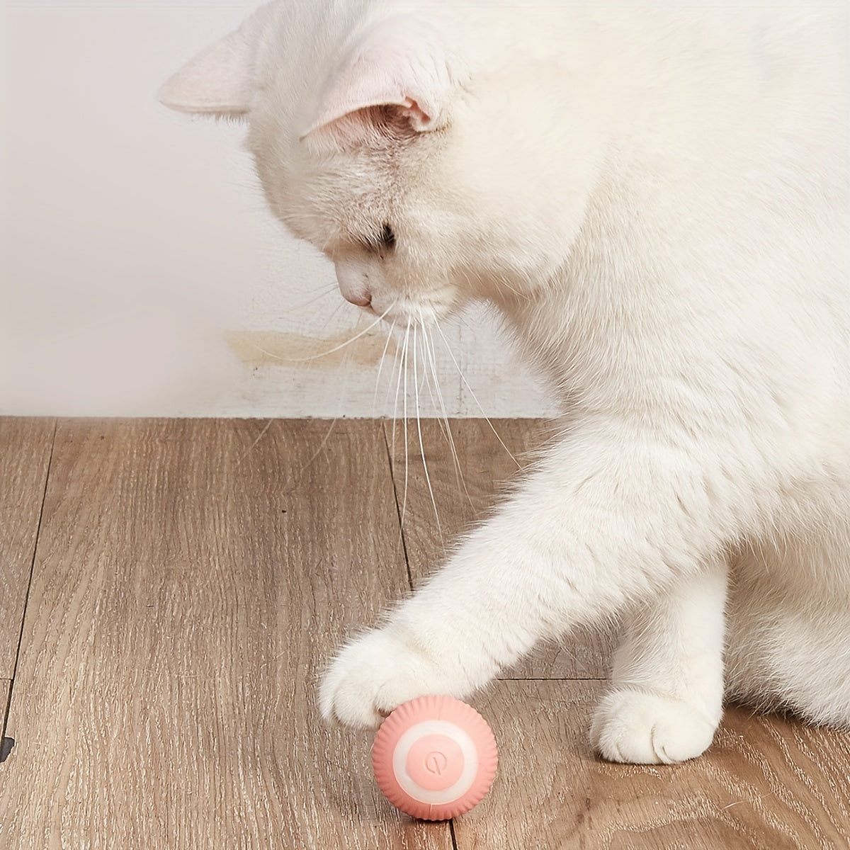 Jouet automatique intelligent pour chat – Balle roulante électrique avec plumeau, jouet interactif anti-ennui pour chats d'intérieur, alimentation par USB ou piles