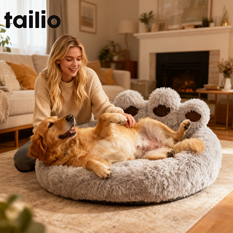 Panier pour animaux en forme de patte d'ours, peluche douce et chaude, lit douillet façon canapé rembourré pour chiens et chats, 6 couleurs : gris, rose, café, tailles M, L, XL, XXL, XXXL, lit d'hiver confortable pour chien et chat
