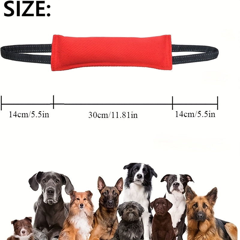 Lot de 2 jouets corde de tir à la corde à deux poignées pour chien – Jouets à mâcher interactifs et ergonomiques pour petits et chiens moyens, jouet à tirer durable pour le nettoyage des dents, pour le renforcement des liens et le dressage, noir et rouge