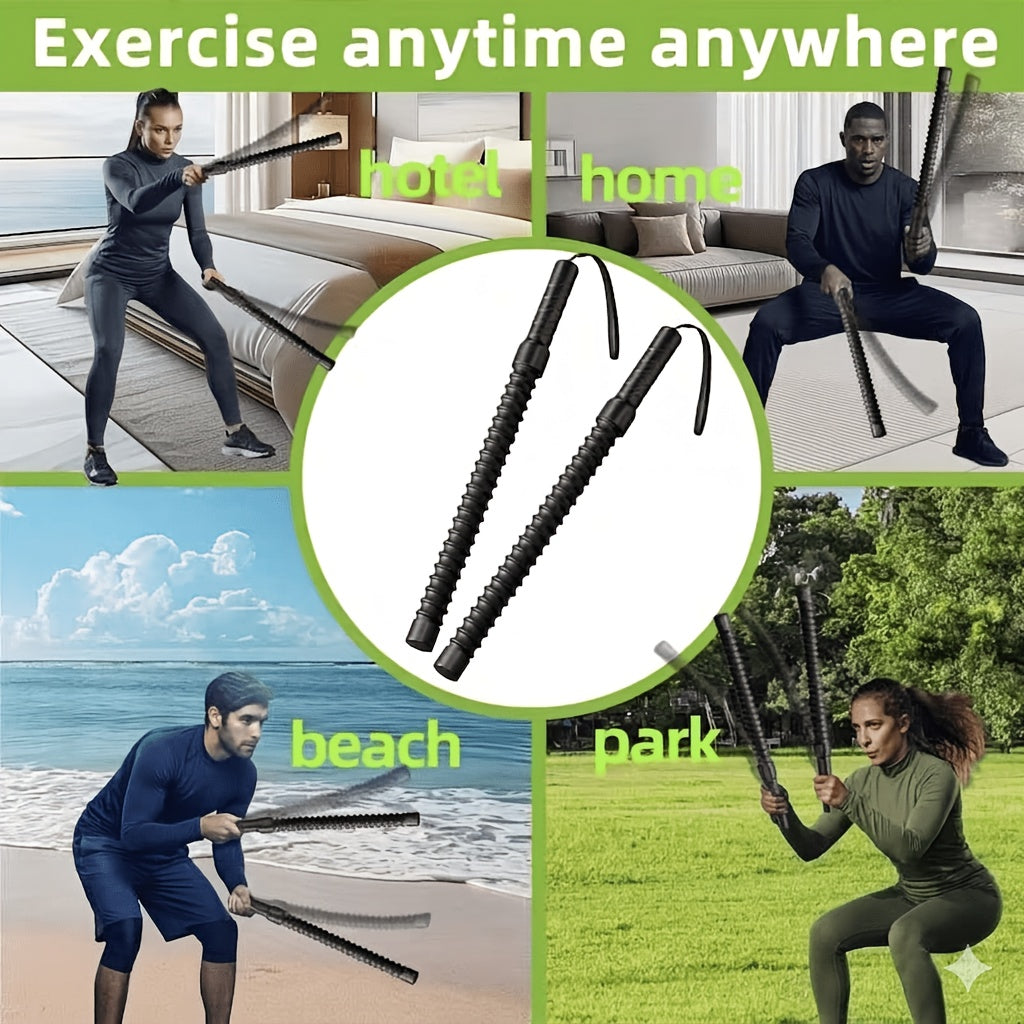 Lot de 2 cordes de combat sans corde – Cordes d'exercice lestées portables sans fil pour entraînement HIIT à domicile, cardio, corps complet, bras, épaules, abdominaux et jambes pour adultes et débutants