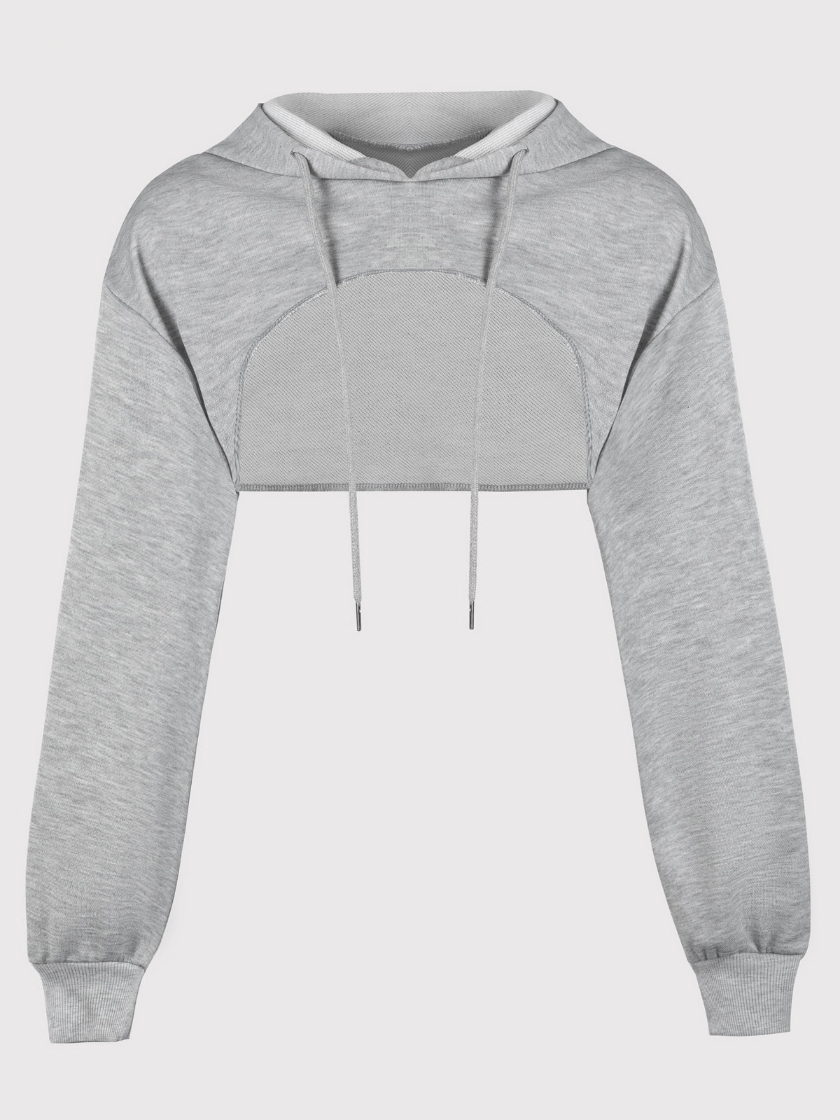 Women's Super Short Crop Hoodie β Drawstring Hood Dipped Hem 100% Polyester Casual Pullover Top for Fall & Winter