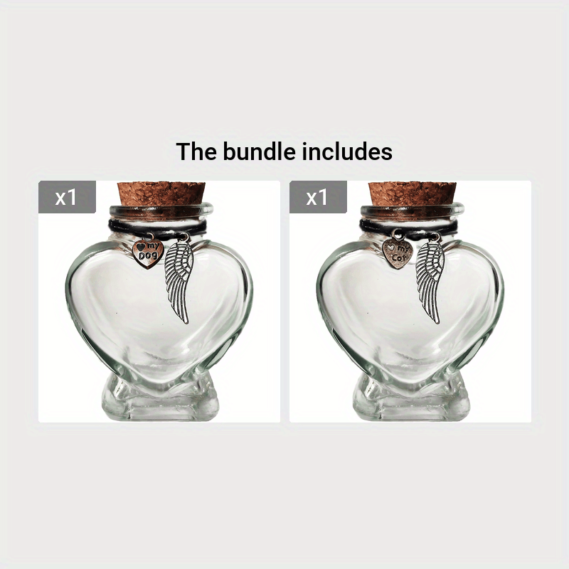 Bouteille souvenir pour poils d'animaux – Urne pour poils de chien ou de chat, cadeau de condoléances pour perte d'animal, élégante mini urne pour conserver une mèche de poils pour toujours