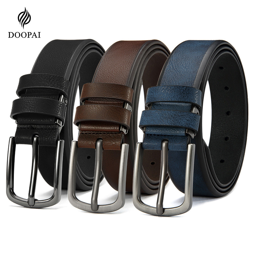 Coffret cadeau de 3 ceintures en cuir pour homme, 3,2 cm, ajustables, style classique pour pantalon habillé ou jean, cadeau idéal pour Noël ou Thanksgiving