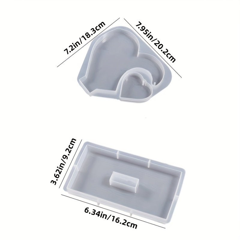 Grand moule en silicone pour moulage de résine, cadre photo en forme de cœur pour décoration intérieure, ornement de mariage, souvenir de remise de diplôme, moule à artisanat en résine époxy pour création de cadeaux